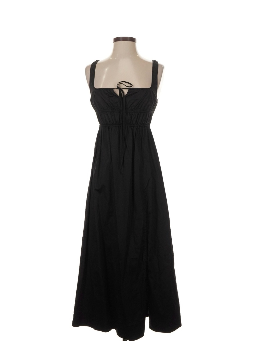 Aqua Black Sleeveless Maxi Dress with Tie Front